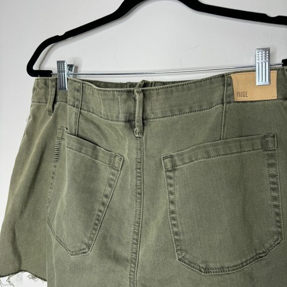 PAIGE Olive Green Jean Shorts - Picture 4 of 6